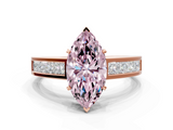Rose gold Fancy Pink Marquise  Solitaire Diamond Ring with Channel-Set Band and Four-Prong Setting_3