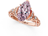 Rose gold Fancy Pink Marquise  Solitaire Diamond Ring with Filigree Band and Four-Prong Setting_43