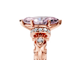 Rose gold Fancy Pink Marquise  Solitaire Diamond Ring with Filigree Band and Four-Prong Setting_47