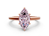 Rose gold Fancy Pink Marquise  Solitaire Diamond Ring with Four-Prong Setting and Classic Band_3
