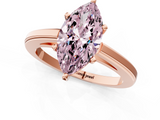 Rose gold Fancy Pink Marquise  Solitaire Diamond Ring with Four-Prong Setting and Classic Band_4