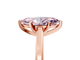 Rose gold Fancy Pink Marquise  Solitaire Diamond Ring with Four-Prong Setting and Classic Band_8