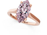Rose gold Fancy Pink Marquise  Solitaire Diamond Ring with Four-Prong Setting and Tapered Band 2