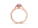 Rose gold Fancy Pink Marquise  Solitaire Diamond Ring with Four-Prong Setting and Tapered Band 4