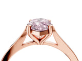 Rose gold Fancy Pink Marquise  Solitaire Diamond Ring with Four-Prong Setting and Tapered Band 5