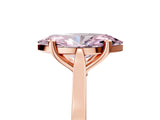 Rose gold Fancy Pink Marquise  Solitaire Diamond Ring with Four-Prong Setting and Tapered Band