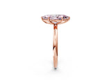 Rose gold Fancy Pink Marquise  Solitaire Diamond Ring with Four-Prong Setting on a Plain Band_22