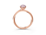 Rose gold Fancy Pink Marquise  Solitaire Diamond Ring with Four-Prong Setting on a Plain Band_23