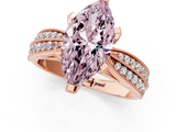Rose gold Fancy Pink Marquise  Solitaire Diamond Ring with Milgrain Pavé Band and Four-Prong Setting_21