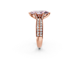 Rose gold Fancy Pink Marquise  Solitaire Diamond Ring with Milgrain Pavé Band and Four-Prong Setting_22