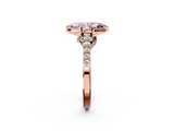 Rose gold Fancy Pink Marquise  Solitaire Diamond Ring with Pavé Band and Four-Prong Setting_79
