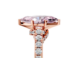 Rose gold Fancy Pink Marquise  Solitaire Diamond Ring with Pavé Band and Four-Prong Setting_82