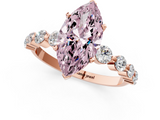 Rose gold Fancy Pink Marquise  Solitaire Diamond Ring with Pave Band and Four-Prong Setting_256