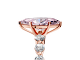 Rose gold Fancy Pink Marquise  Solitaire Diamond Ring with Pave Band and Four-Prong Setting_260
