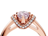 Rose gold Fancy Pink Marquise  Solitaire Diamond Ring with Pave Band and Six-Prong Setting_36
