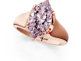 Rose gold Fancy Pink Marquise  Solitaire Diamond Ring with Six-Prong Cathedral Setting_33