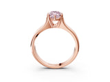 Rose gold Fancy Pink Marquise  Solitaire Diamond Ring with Six-Prong Cathedral Setting_35