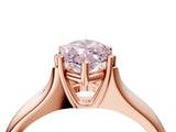 Rose gold Fancy Pink Marquise  Solitaire Diamond Ring with Six-Prong Cathedral Setting_36