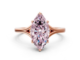 Rose gold Fancy Pink Marquise  Solitaire Diamond Ring with Six-Prong Setting and Tapered Band_16