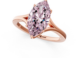 Rose gold Fancy Pink Marquise  Solitaire Diamond Ring with Six-Prong Setting and Tapered Band_17