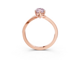 Rose gold Fancy Pink Marquise  Solitaire Diamond Ring with Six-Prong Setting and Tapered Band_19