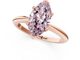 Rose gold Fancy Pink Marquise  Solitaire Diamond Ring with Six-Prong Setting on a Classic Band 1