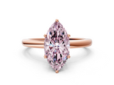 Rose gold Fancy Pink Marquise  Solitaire Diamond Ring with Six-Prong Setting on a Classic Band_3