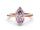 Rose gold Fancy Pink Marquise  Solitaire Diamond Ring with Split Shank and Four-Prong Setting_12