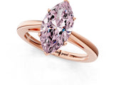 Rose gold Fancy Pink Marquise  Solitaire Diamond Ring with Split Shank and Four-Prong Setting_13