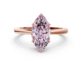 Rose gold Fancy Pink Marquise  Solitaire Diamond Ring with Split Shank and Four-Prong Setting_20