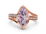 Rose gold Fancy Pink Marquise  Solitaire Diamond Ring with Split Shank and Prong Setting_41