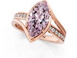 Rose gold Fancy Pink Marquise  Solitaire Diamond Ring with Split Shank and Prong Setting_42