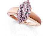 Rose gold Fancy Pink Marquise  Solitaire Diamond Ring with Tapered Band and Four-Prong Setting_50