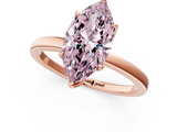 Rose gold Fancy Pink Marquise  Solitaire Diamond Ring with Thin Band and Four-Prong Setting_4