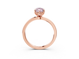 Rose gold Fancy Pink Marquise  Solitaire Diamond Ring with Thin Band and Four-Prong Setting_6
