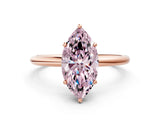 Rose gold Fancy Pink Marquise  Solitaire Diamond Ring with a Classic Band and Four-Prong Setting 1