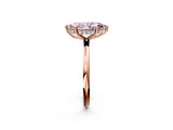 Rose gold Fancy Pink Marquise  Solitaire Diamond Ring with a Classic Band and Four-Prong Setting 3