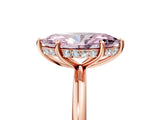 Rose gold Fancy Pink Marquise  Solitaire Diamond Ring with a Classic Band and Four-Prong Setting