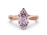 Rose gold Fancy Pink Marquise  Solitaire Diamond Twisted Band with Four-Prong Setting_59
