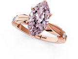 Rose gold Fancy Pink Marquise  Solitaire Diamond Twisted Band with Four-Prong Setting_60