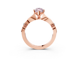 Rose gold Fancy Pink Marquise  Solitaire Diamond Twisted Band with Four-Prong Setting_62