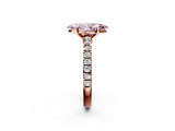 Rose gold Fancy Pink Marquise  Solitaire Diamond with Pavé Band and Four-Prong Setting_47