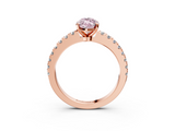Rose gold Fancy Pink Marquise  Solitaire Diamond with Pavé Band and Four-Prong Setting_48