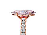 Rose gold Fancy Pink Marquise  Solitaire Diamond with Pavé Band and Four-Prong Setting_50