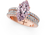 Rose gold Fancy Pink Marquise  Solitaire Diamond with Pave and Channel Set Band_78