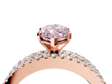 Rose gold Fancy Pink Marquise  Solitaire Diamond with Pave and Channel Set Band_81