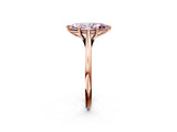 Rose gold Fancy Pink Marquise  Solitaire Engagement Ring with Four-Prong Setting and Classic Band 2