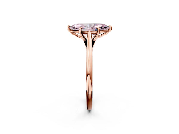 Rose gold Fancy Pink Marquise  Solitaire Engagement Ring with Four-Prong Setting and Classic Band