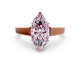 Rose gold Fancy Pink Marquise  Solitaire Engagement Ring with Four-Prong Setting and Tapered Band_3