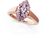 Rose gold Fancy Pink Marquise  Solitaire Engagement Ring with Four-Prong Setting and Tapered Band_4